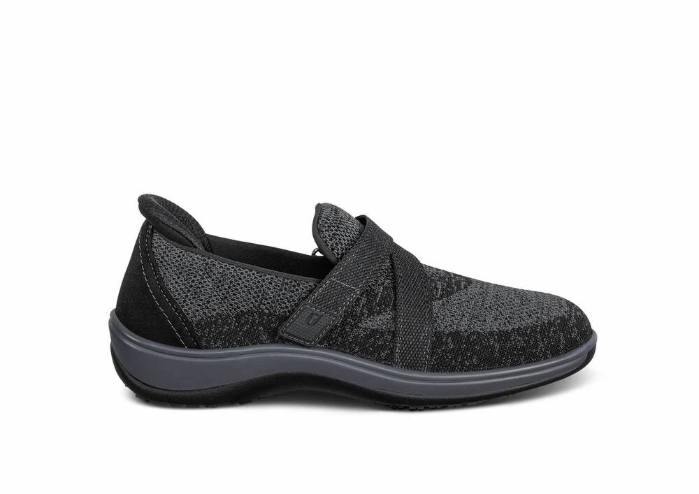 NEW ORTHOFEET women's amalya slip-on orthopedic shoe in black